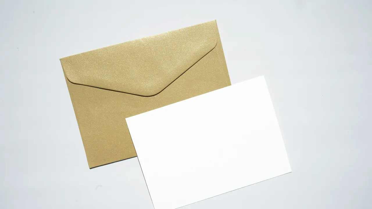 Envelope and blank card